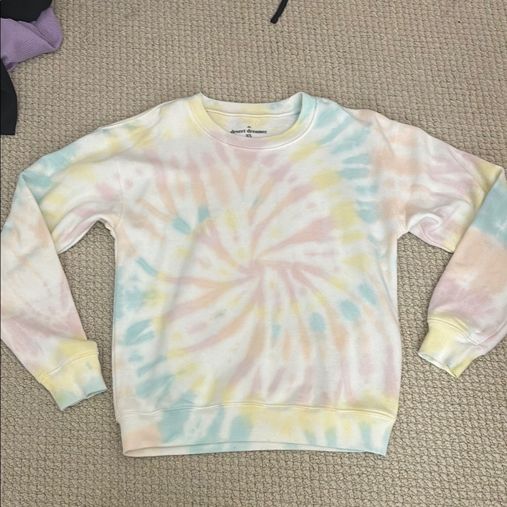 PacSun Pink and Yellow Crew Neck Sweater